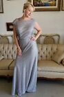 Mori Lee Formal Dress Silver Sequins Floor Length Size 14