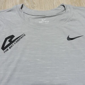 NIKE Womens L LARGE T SHIRT LEGEND DRI-FIT GREY HEATHER CHAMBRAY GYM TRAINING - Picture 1 of 9