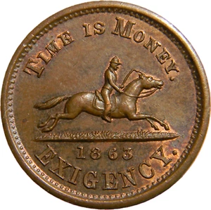 NY 1863 Gettone Messaggio Speciale di Hussey Post Guerra Civile (03246) - Foto 1 di 2