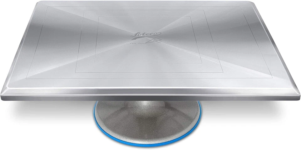 Suporte giratório para decoração de bolo Ateco 614 base retangular de alumínio - antiderrapante - Imagem 1 de 3