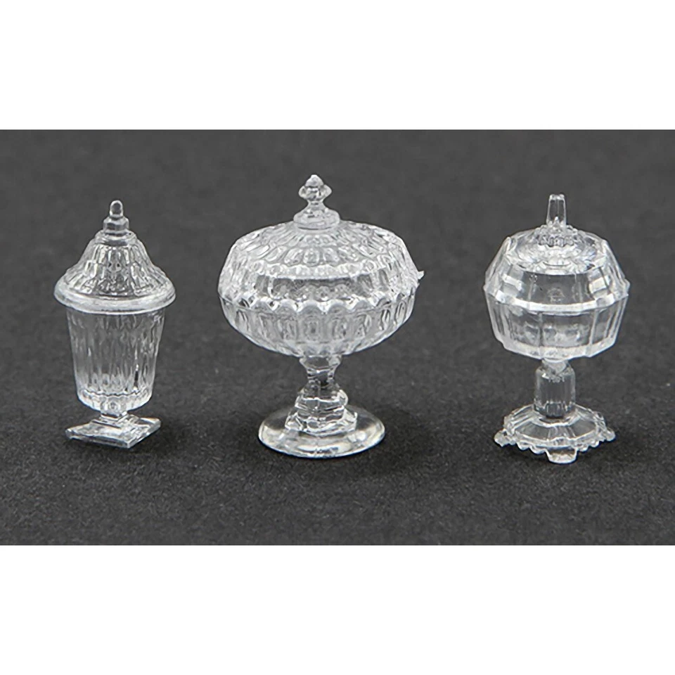 Juego de 3 platos de caramelo transparentes CHRYSNBON casa de muñecas miniatura escala 1:12 ENVÍO DE EE. UU. Foto 1 de 1