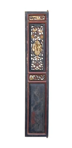 Chinese Gold Red Green Carving Wood Tall Panel cs1564  - Picture 1 of 10