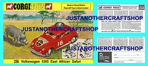 Corgi Spielzeug 256 Volkswagen 1200 Afrikanisch Rally Auto Poster Und Bpz - Bild 1 von 1