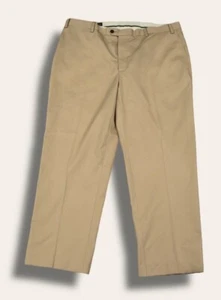 Trad! Orvis Mens 42x30 Khaki Tan Flat Front Chinos Trousers Pants - Picture 1 of 8