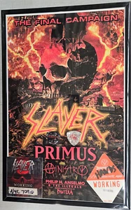 Slayer Collection - Póster de concierto 2018, 2 pases de escenario y 2 selecciones de guitarra - Enmarcado - Imagen 1 de 4