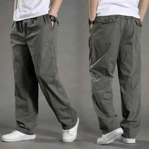 Pantalones Cargo de Hombre Tallas Grandes Multiples Bolsillos Joggers Casuales - Picture 1 of 38
