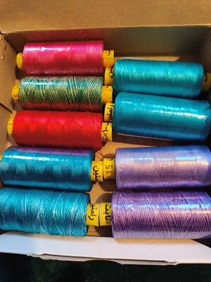 Set of Silk Threads for Machine Sewing and Machine Embroidery 9 Pcs. Ex Display  - Image 1 of 4