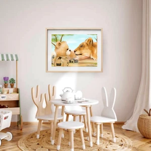 Little Gold Ted A3 Illustration Print Safari. Home Decor Print, Poster Gift. - Picture 1 of 2