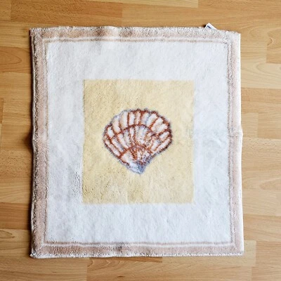 Sealskin ✨ Badvorleger ✨ Badezimmer Teppich ✨ creme weiß  beige ✨ Muschel Muster - Bild 1 von 2