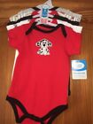 Baby Pack of 5 Bodysuits Puppies Cars Reds Whites  Stripe Age 0-3 Months