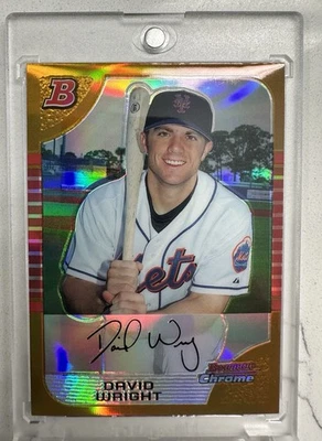 2005 Bowman Chrome David Wright Gold Refractor /50 - Image 1 of 4