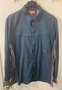 Simms Long Sleeve Snap Button Vented Fishing Shirt Mens Size XXL - Picture 1 of 8