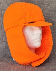 Vintage L.L. Bean Blaze orange Goretex kurze Krempe Sherpa-gefütterter Trapperhut; Medium - Bild 1 von 11