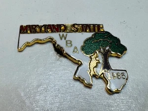 Womens Bowling Association WBA Lapel Pin Maryland State 1985 White Oak Tree MWBA - Picture 1 of 2
