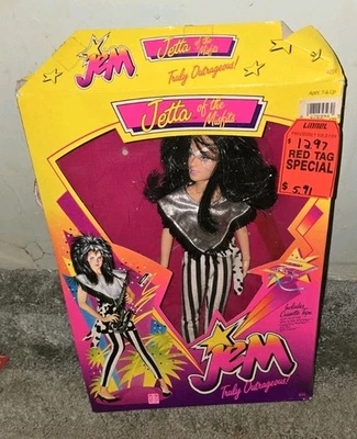  Boneca Hasbro 1986 ORIG 80s Jetta Misfits Jem hologramas 12,5" com caixa LEIA - Imagem 1 de 3