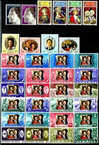BRITISH COLONIES 1972 25th SILVER WEDDING OMNIBUS LOT X 86. STAMPS MNH.AS SCANS - Picture 1 of 3