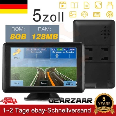 5 Zoll Navigationsgerät GPS NAVI Mit TF T-Touchscreen Auto LKW PKW Navi 8G+128MB - Bild 1 von 4