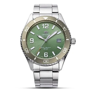 Reloj para hombre Orient Mako solar cuarzo esfera verde pulsera de acero RA-WJ0001E10B - Imagen 1 de 12