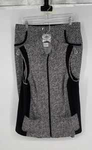 Chico's Womens Black White Sleeveless Full Zip 2 Piece Vest Pants Sz 2 Lot Of 2 - Picture 1 of 9