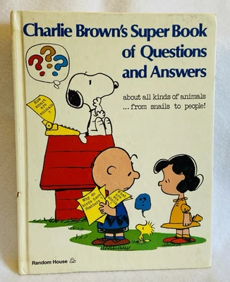 Charlie Brown's Super Book of Questions and Answers Vintage 1976 Peanuts Foto 1 de 4