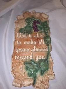 Gott ist fähig hängende Wanddekoration Kunst Schild Floral 12x6 Zoll 3D - Bild 1 von 6