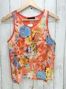 Buzz Sheer Lace Foral Romantic Crop Top Orange Sz Small Summer New With Tages - Bild 1 von 8
