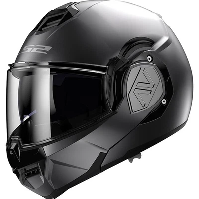 Motorrad Helm L - LS2 Advant Solid FF906 Klapphelm mit Sonnenblende titan matt - Bild 1 von 3