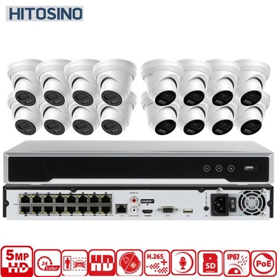 HITOSINO 16CH 5MP Sistema de Cámara IP Color Visión Nocturna MIC 2SATA NVR Lote Foto 1 de 4