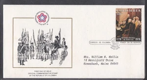 COLOMBIA 1976 3 FIRST DAY COVERS AMERICAN BICENTENNIAL DECLARATION INDEPENDENCE - Picture 1 of 4