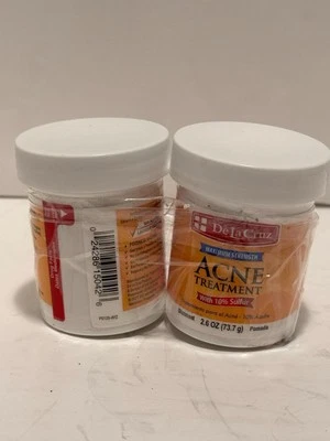 2X De La Cruz 10% Ungüento de Azufre Medicamento para el Acné, Fuerza Máxima 2.6OZ, Exp. 12/26 Foto 1 de 4