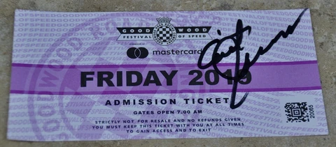 Caitlyn Jenner Signed Goodwood Festival of Speed 2019 Ticket With COA Cover