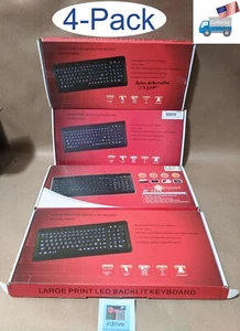4-Pack: A4Tech Plug N Play Multimedia Changable LED Backlit USB PC Keyboard KB - Picture 1 of 20