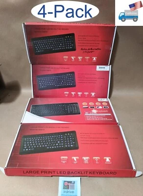 4-Pack: A4Tech Plug N Play Multimedia Changable LED Backlit USB PC Keyboard KB - Image 1 of 4