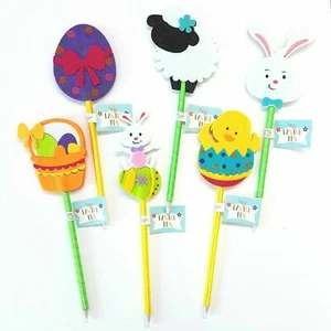 6 x OSTERSTIFTE Hase Küken Lamm Eierkorb Kinder Party Basteln🐰 - Bild 1 von 5