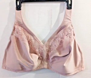Glamorise Women's US 54DD Wirefree Full Figure MagicLift Embroidered Bra #1016 - Picture 1 of 20