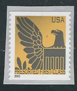 Scott # 3797...(25) Cent... Eagle (2003)... Gold & Gray...4 Stamps - Picture 1 of 1
