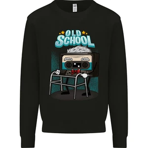 Old School 80s Music Cassette Retro 90s Kids Sweatshirt Jumper - Picture 1 of 35