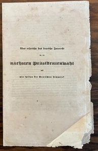 1856 JAMES BUCHANAN CAMPAIGN PRESIDENTIAL LITERATURE GERMAN IMMIGRANTS AMERICANA - Picture 1 of 5