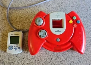 Performance Astropad Sega Dreamcast Red Controller W Visual Memory Unit Works AA - Picture 1 of 5