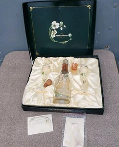 Vtg 1989 EMPTY Perrier Jouet Brut Rose Belle Epoque Champagne Bottle | 2 Flutes - Picture 1 of 21