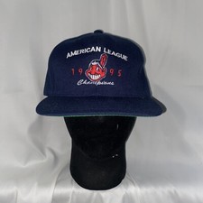 Vintage Cleveland Indians Chief Wahoo 1995 American League Champion Snapback Hat