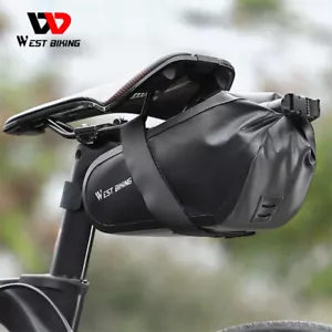 WEST BIKING Road MTB Fahrrad Unter Sitz Sattel Hecktasche Wasserdicht Schwarz - Bild 1 von 9