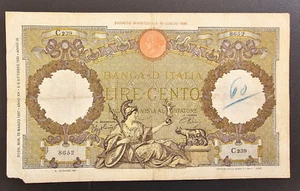 100 Lire Banca d'Italia Capranesi Römischer Adler Bündel Jahr 13. März 1937 - Bild 1 von 3