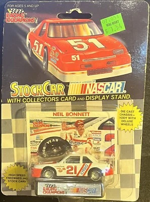 Exhibición de tarjetas de coche de stock NASCAR 1989 RACING CHAMPIONS NEIL BONNETT #21 CITGO 1:64 Foto 1 de 3