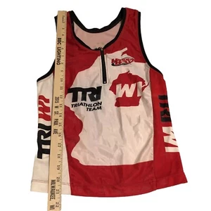Hidden Bay Sports Jersey Cycling 1/4 Zip Sleeveless Large Wisconsin Businesses - Picture 1 of 9