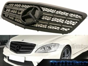 Fit with 10-13 W221 S-Class Sedan Front Fence Grille Shiny Black GBL Style Set - Picture 1 of 4