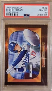 2024 BOWMAN SHOHEI OHTANI #BA2 1955 ANIME SSP PSA 10 GEM MINT LOW POP LA DODGERS - Picture 1 of 2