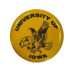 Vintage University of Iowa Hawkeyes Hawk Pin Pinback Button - Picture 1 of 3