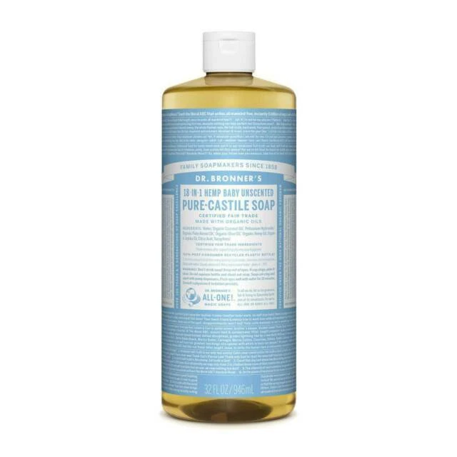 Dr. Bonner's Pure-Castile Liquid Soap, Baby Unscented - 32oz