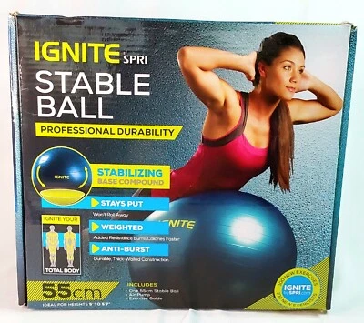 Stable Excercise Ball (Ignite by SPRI) Popular 55cm Size For Heights 5' To 5'7"  - Image 1 of 4